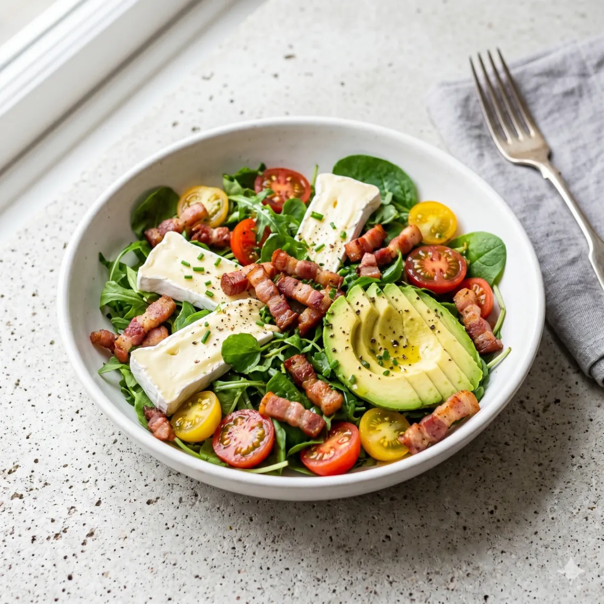 Brie, Bacon & Avocado Salad